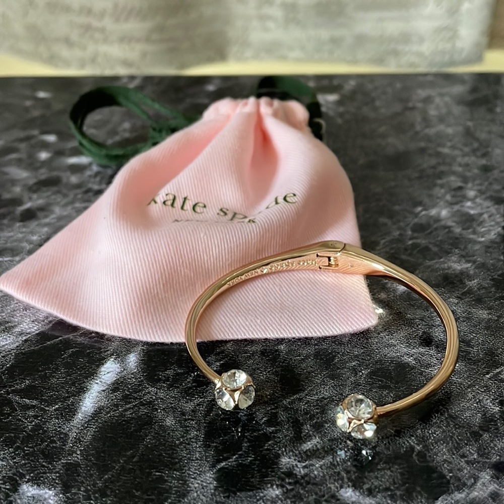 Kate Spade Gold Rhinestone Marmalade Open Cuff Bracelet